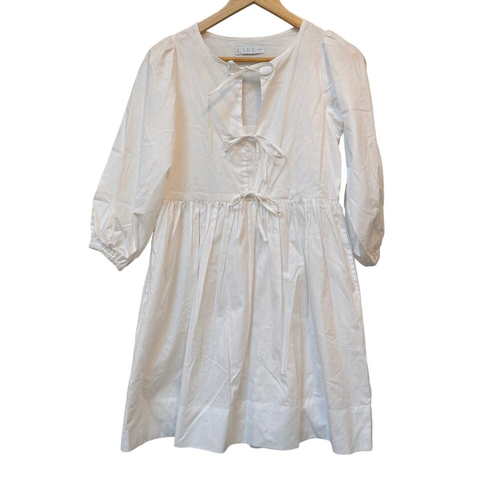Lake Pajama Poplin Triple Tie Dress XXS NWOT - Picture 2 of 7
